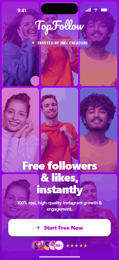 TopFollow Instagram photo growth preview